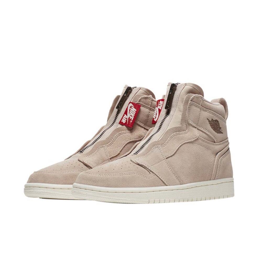Women's Air Jordan 1 High Zip 'Particle Beige & Metallic Red Bronze Size 9